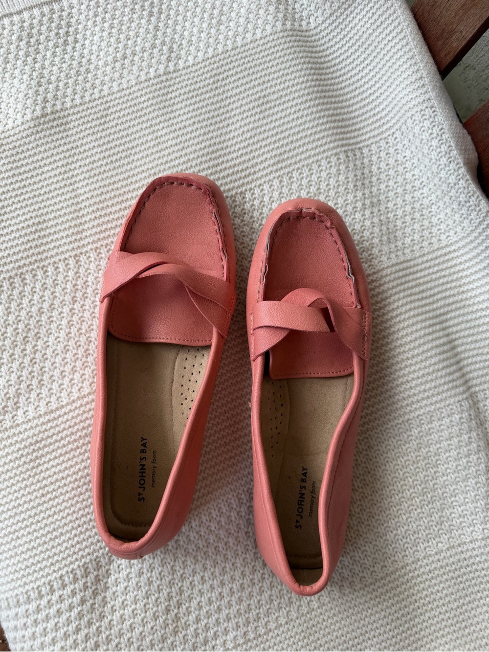 St. John's Bay Women's Coral-Pink Slip-On Loafers
